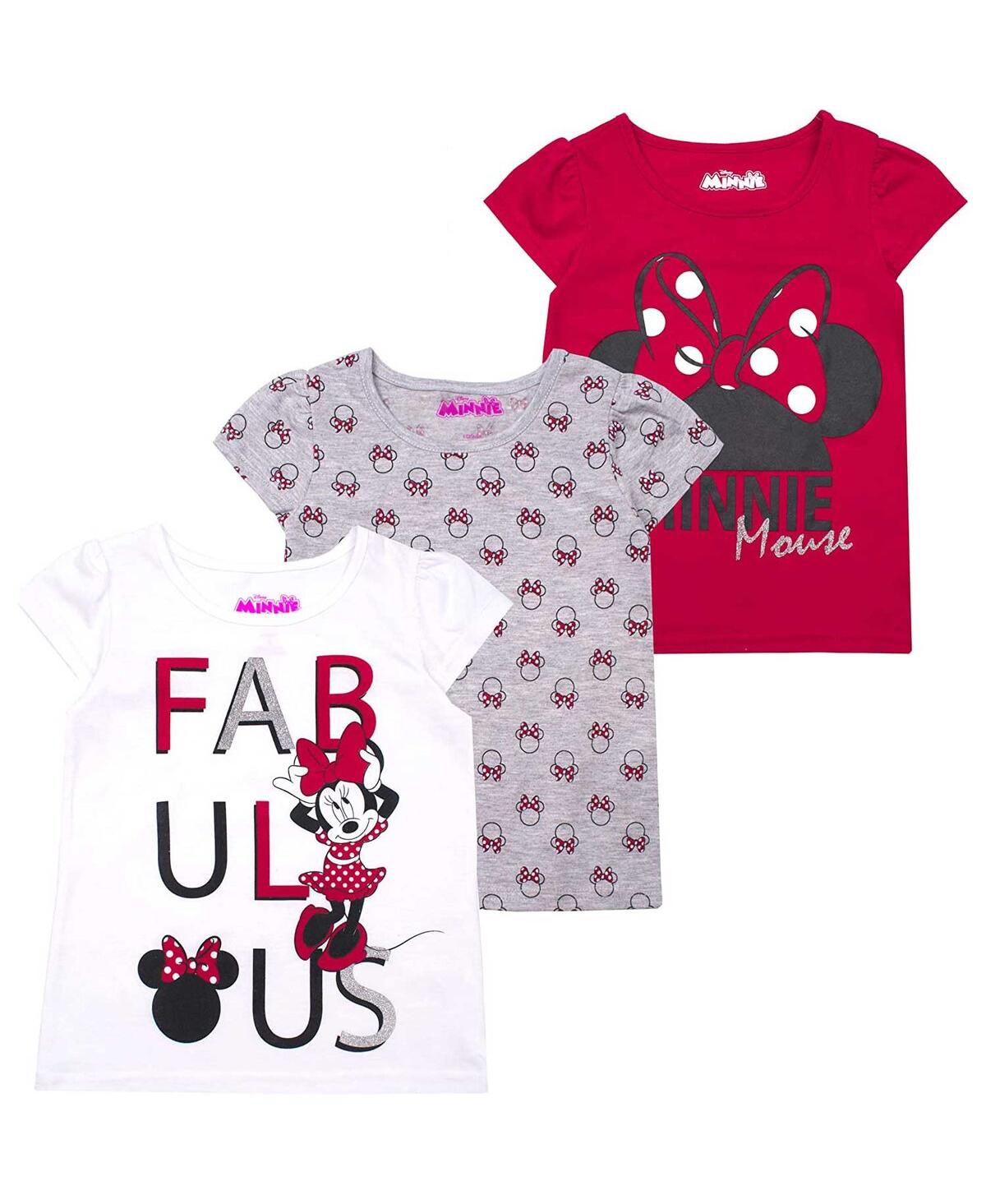 Shop Children's Apparel Network Toddler Minnie Mouse Red/gray/white Graphic 3-pack T-shirt Set