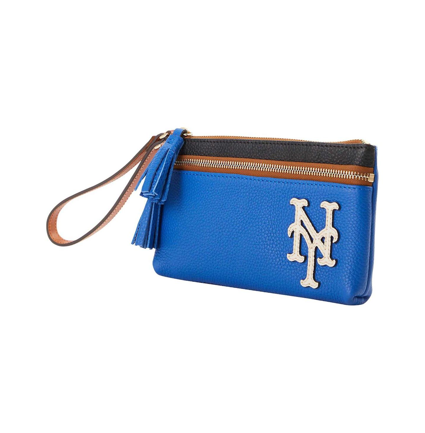 Женская сумка Dooney & Bourke Dooney Bourke New York Mets Infield Double-Zip Wristlet — фото 1