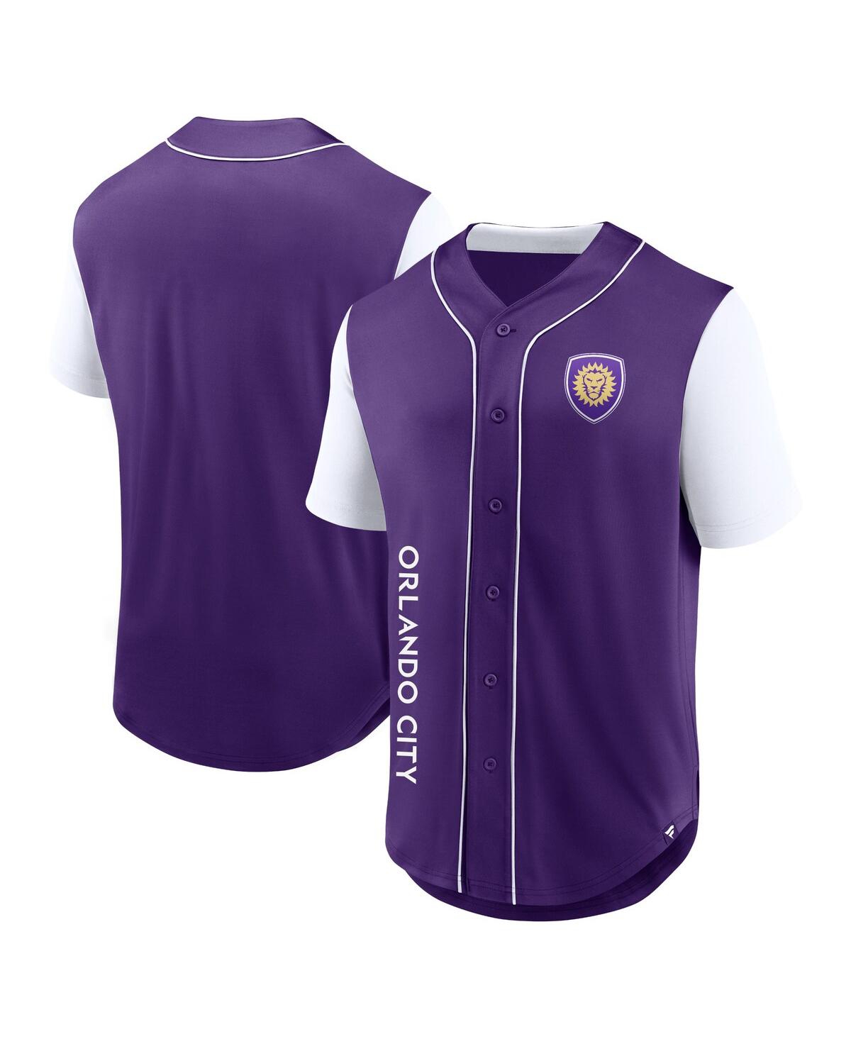 Branded Men's Purple Orlando City Sc Balance Fashion Baseball Jersey - Rp/rp/w/w