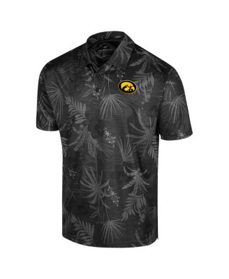 Men's Black Iowa Hawkeyes Big Tall Palms Polo