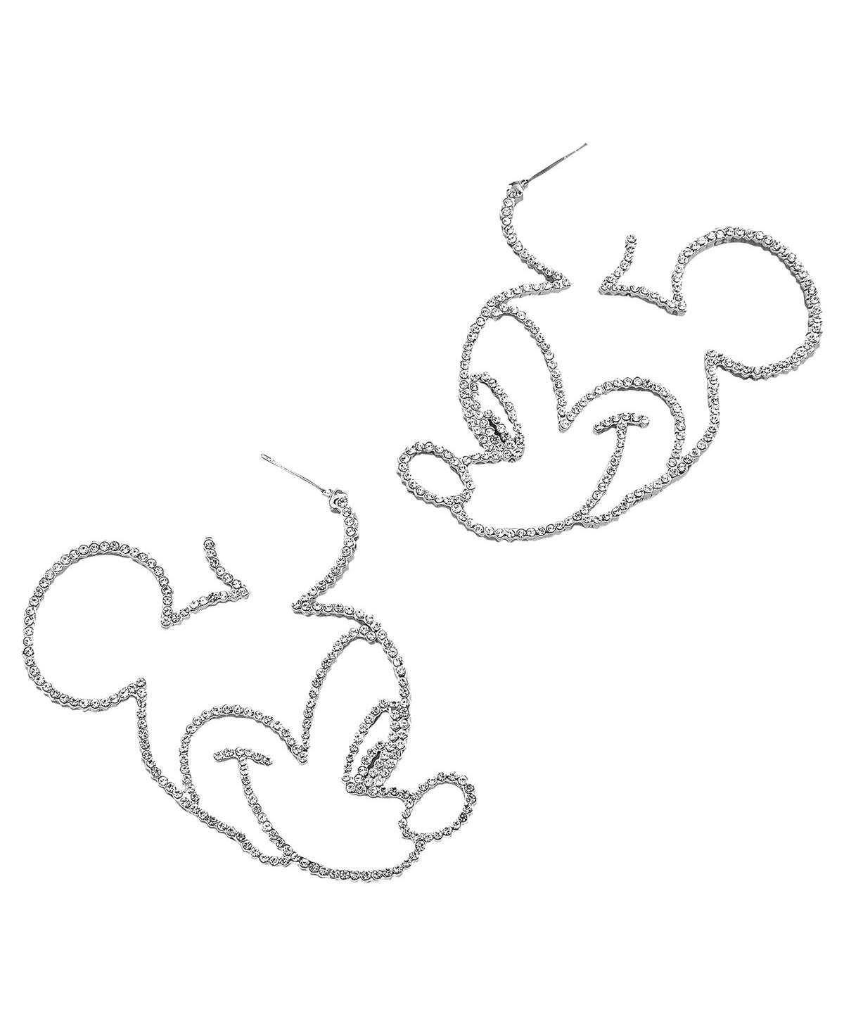 Shop Baublebar Mickey Mouse Outline Earrings In Silver