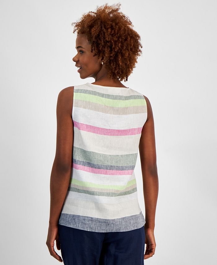 Charter Club Womens Supima Cotton Knit Stripe Tank Red Size Xxlarge main image 0