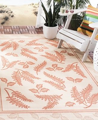 Courtyard CY0772 Natural and Terra 5'3" x 7'7" Outdoor Area Rug