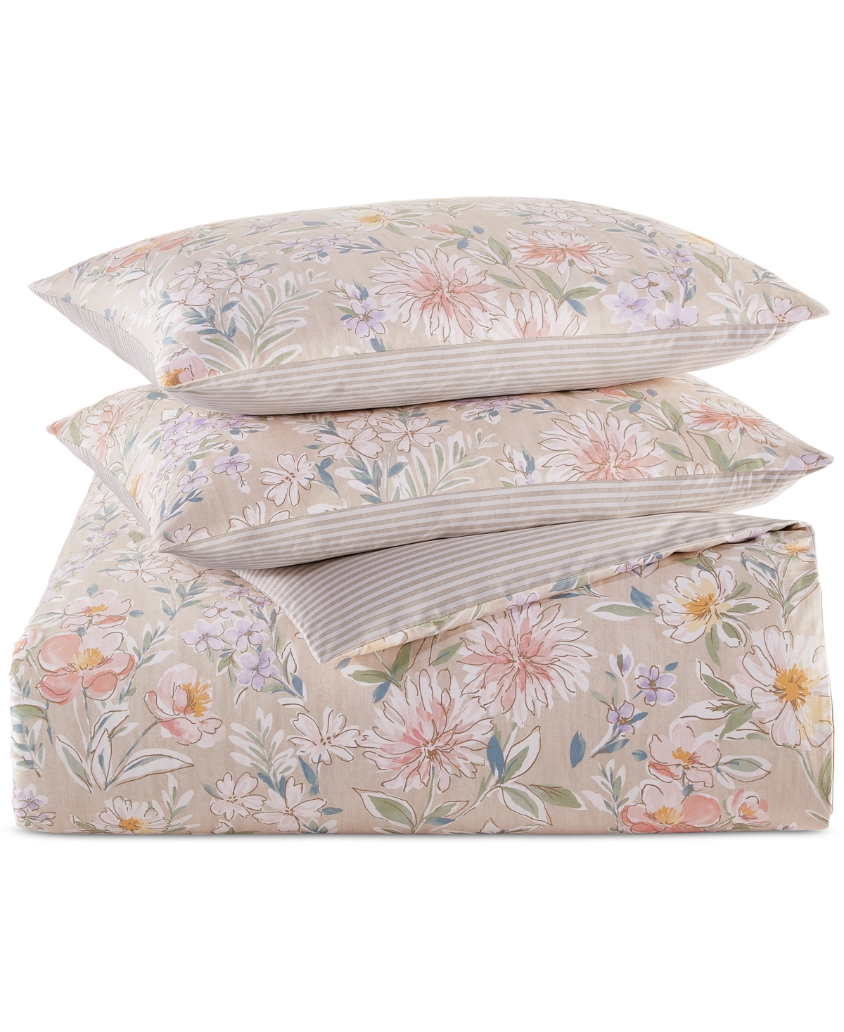 Charter Club Border Garden Duvet Cover Set, Twin, Exclusively At Macy's In Multi