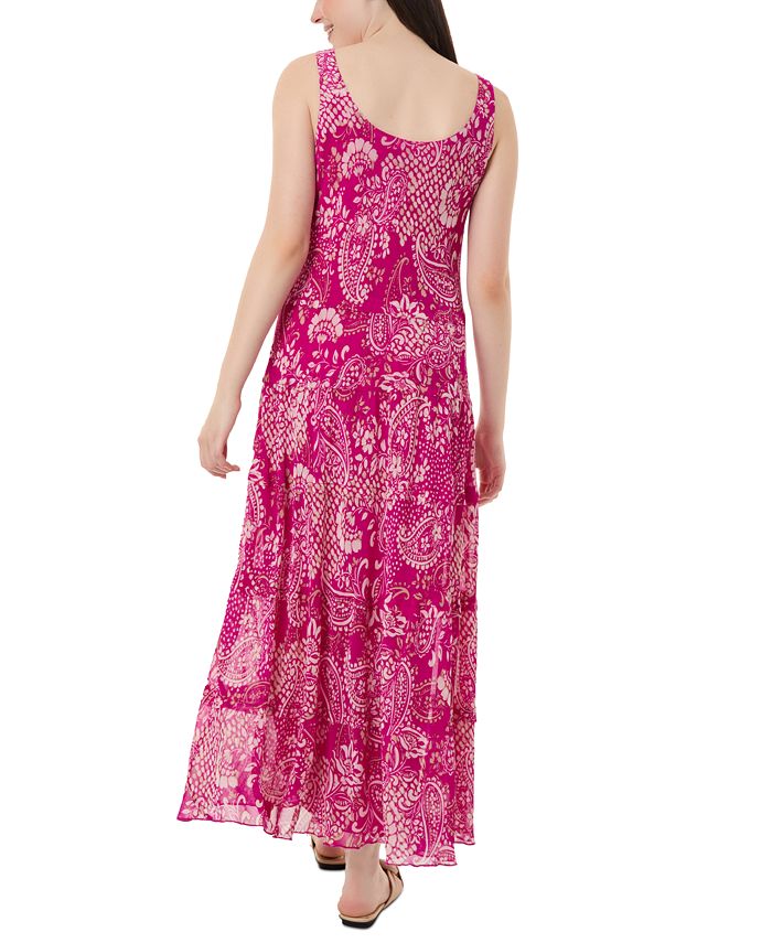 Jones Wear Cross Front Sleeveless Tiered Midi Dress Size 8
