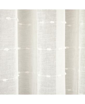 Farmhouse Textured Grommet Sheer Window Curtain Panels