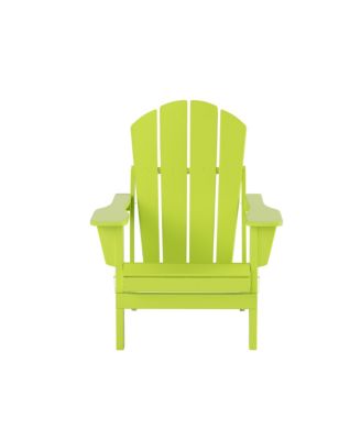 All-Weather Contoured Outdoor Poly Folding Adirondack Chair (Set of 2)