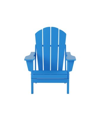 All-Weather Contoured Outdoor Poly Folding Adirondack Chair (Set of 2)
