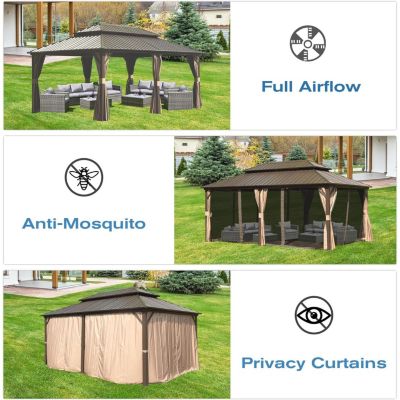 Streamdale Furniture 12' x 20' Hardtop Aluminum Gazebo