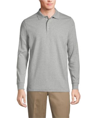 Men's School Uniform Long Sleeve Interlock Polo Shirt