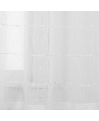 Farmhouse Textured Grommet Sheer Window Curtain Panels