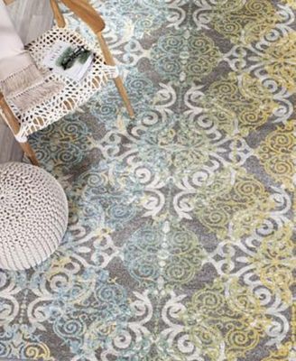  Evoke EVK230D Grey/Ivory 5'1" x 7'6" Area Rug