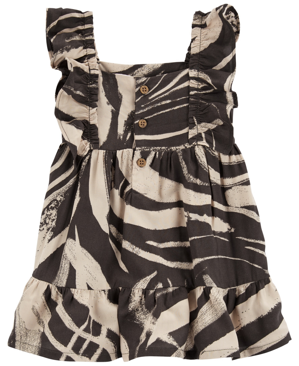 Shop Carter's Baby Girls Zebra Print Lenzing Ecovero Dress In Black,white