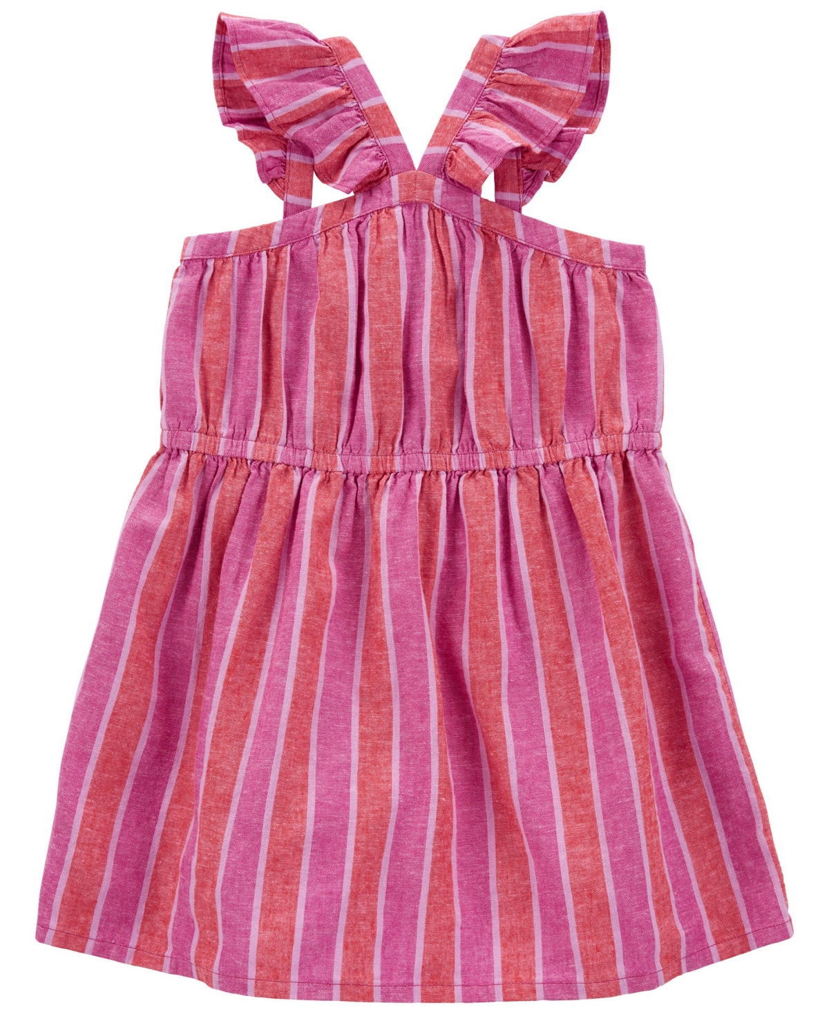 Carter's Babies' Toddler Girls Striped Lenzing Ecovero Dress In Pink