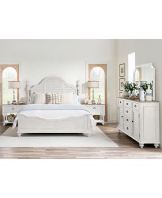 Mandeville 3pc Bedroom Set (Louvered King Bed + Louvered Dresser + 1-Drawer Nightstand)