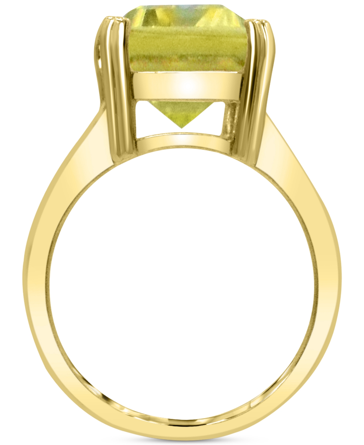 Green Quartz Emerald-Cut Statement Ring (6-7/8 ct. t.w.) in 14k Gold-Plated Sterling Silver (Also  - Lime Quartz