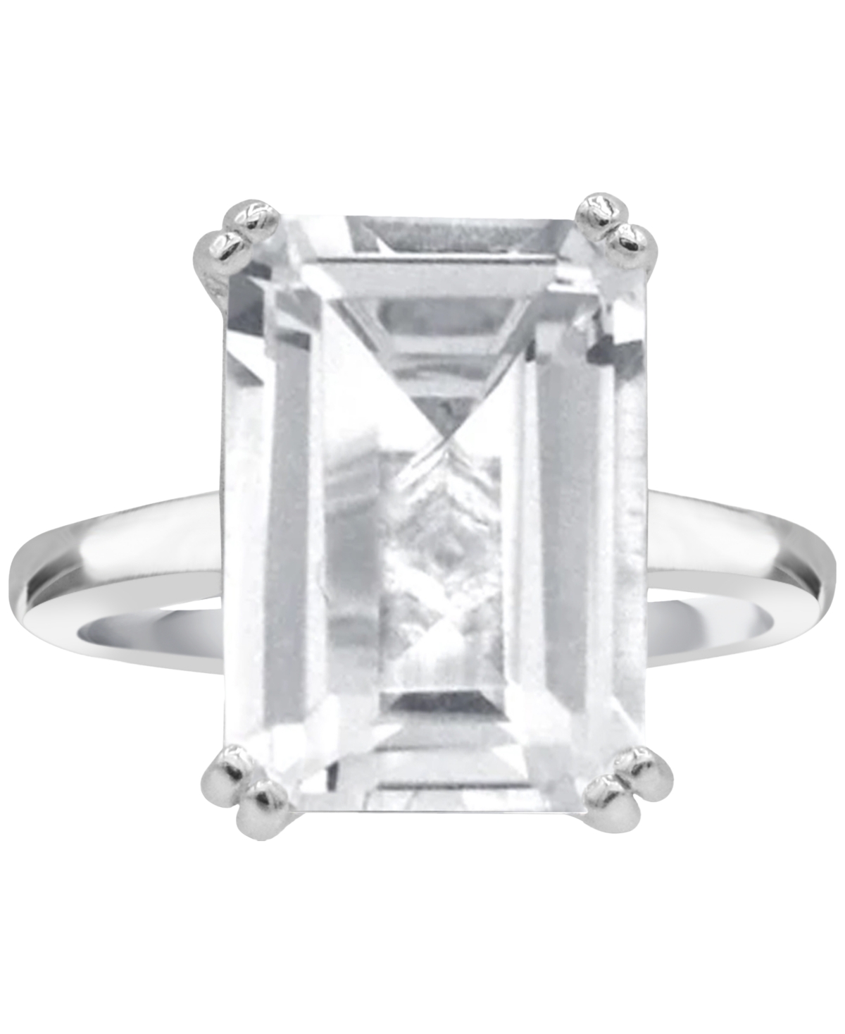 Black Onyx Emerald-Cut Statement Ring in 14k Gold-Plated Sterling Silver (Also  - White Quartz