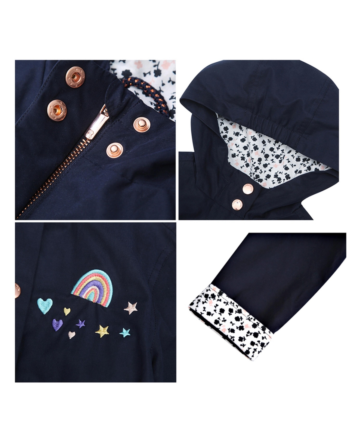 Rokka&Rolla Girls Lightweight Rain Jacket Trench Coat Xs-xl