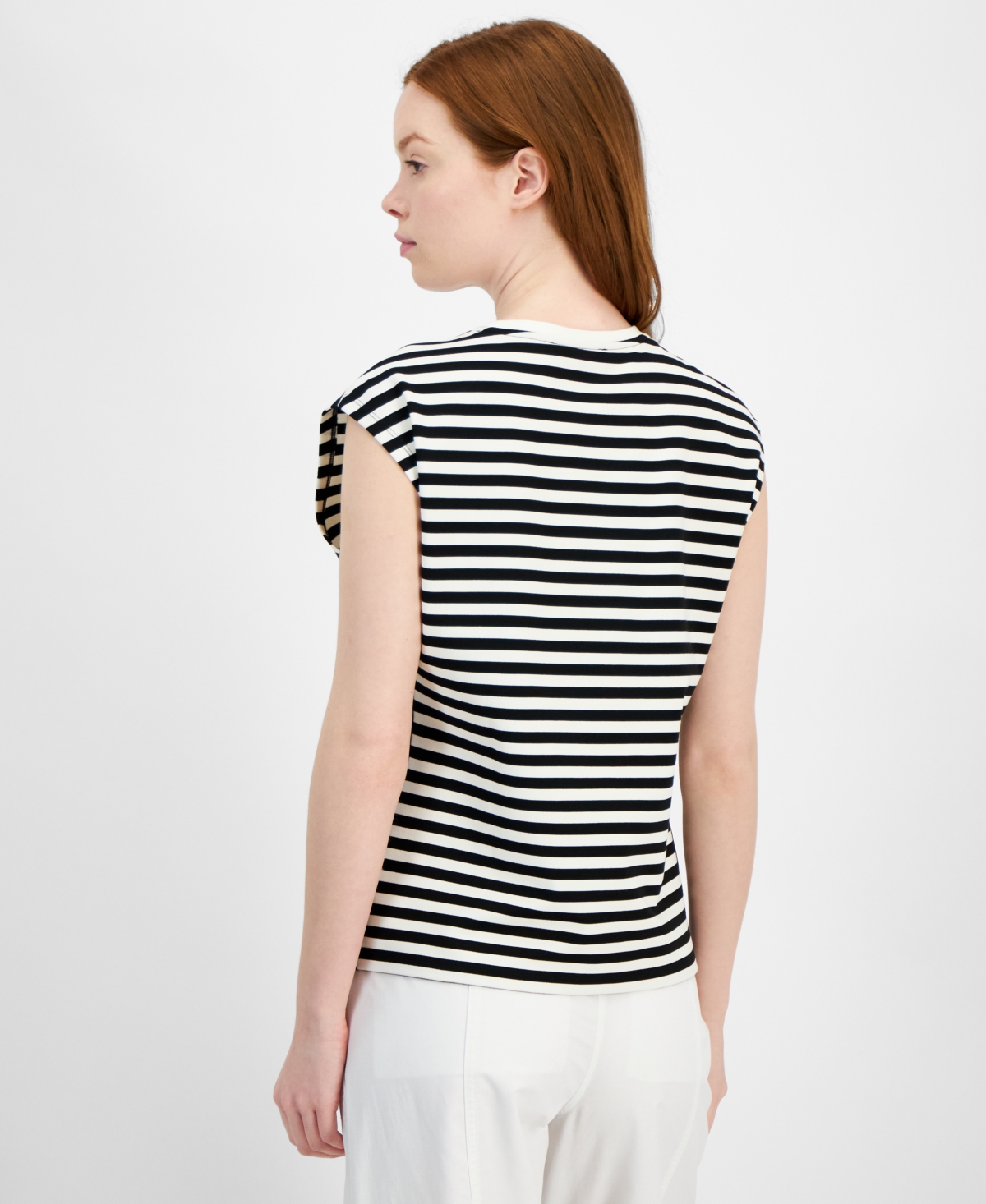 Tommy Hilfiger Women's Striped Dolman-Sleeve Crewneck Top -ivy