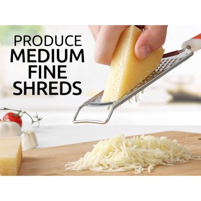 Cheese Grater Stainless Steel - Durable Rust-Proof Metal Lemon Zester Grater With Handle