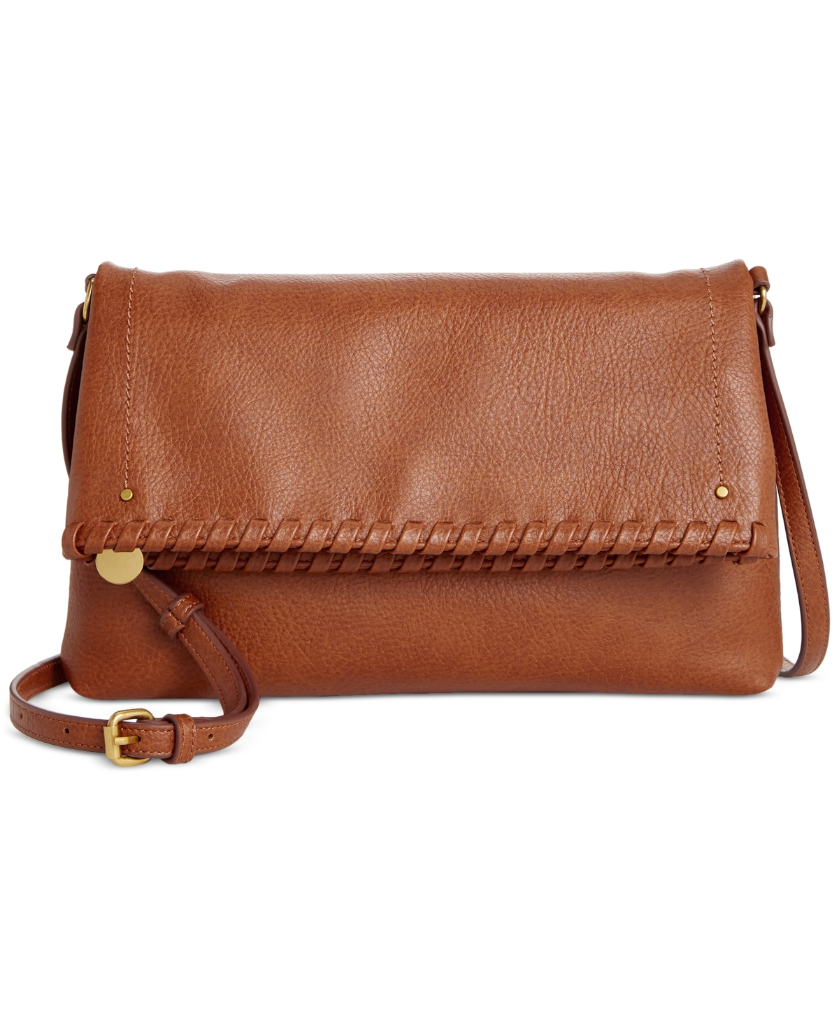 Style & Co . Whipstitch East West Flap Small Crossbody, Created For Macy's In Tortoise Shell