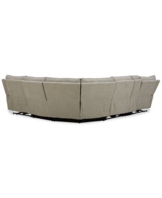 Olper 6-Pc. Fabric Zero Wall Sectional Sofa with Two Power Motion Pieces & Console, Created for Macy's