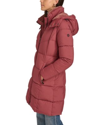 Women's Hooded Faux-Fur-Lined Midi Puffer Coat