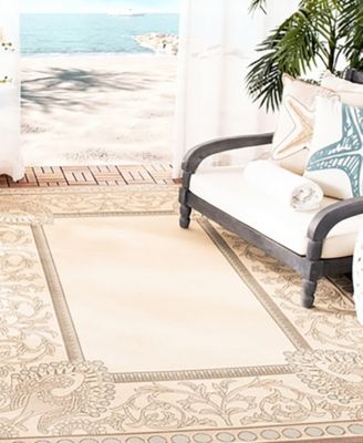 Courtyard CY7514 Beige and Dark Beige 5'3" x 7'7" Sisal Weave Outdoor Area Rug
