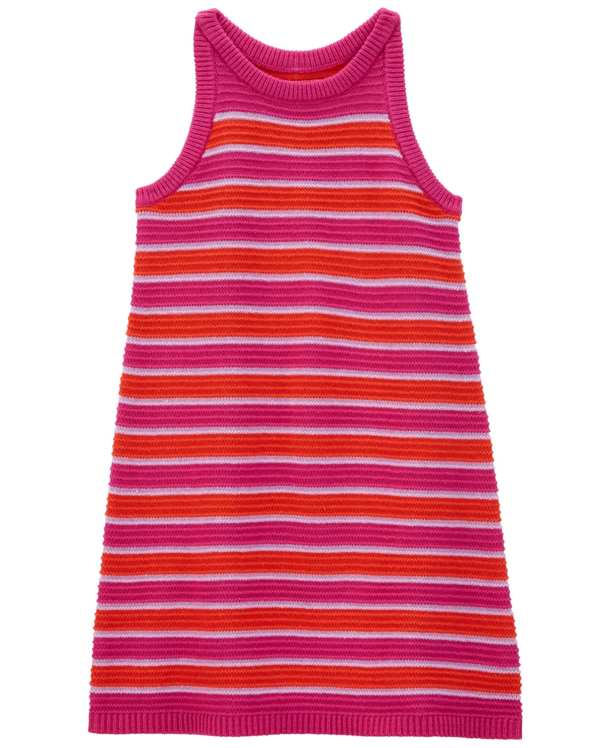 Shop Carter's Toddler Girls Striped Tank Crochet Sweater Dress In Multi