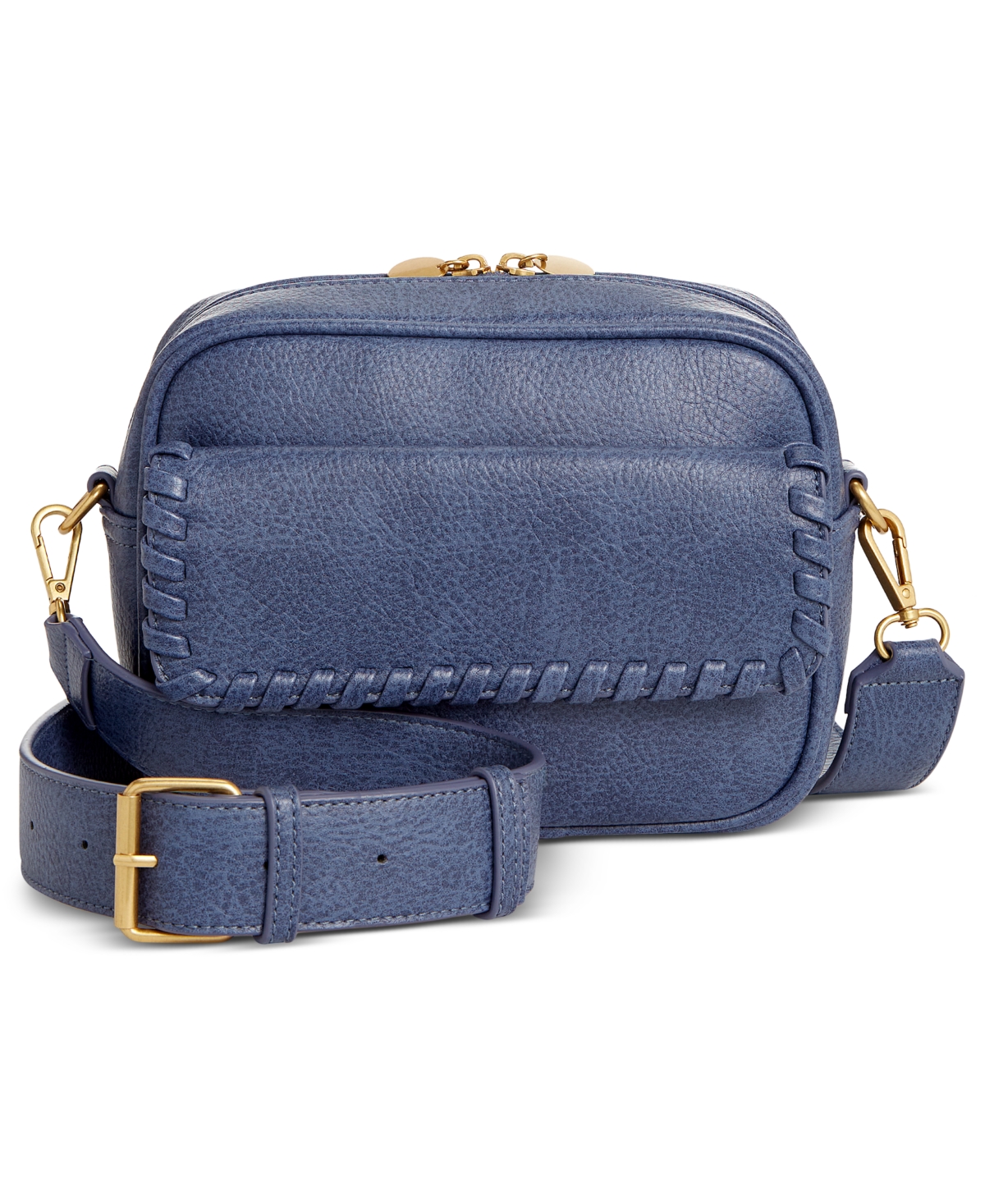 Shop Style & Co Whip-stitch Camera Crossbody, Created For Macy's In Moonlight Blue