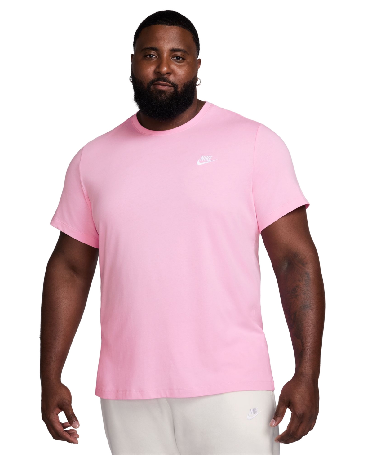 Shop Nike Men's Sportswear Club T-shirt In Pink Rise