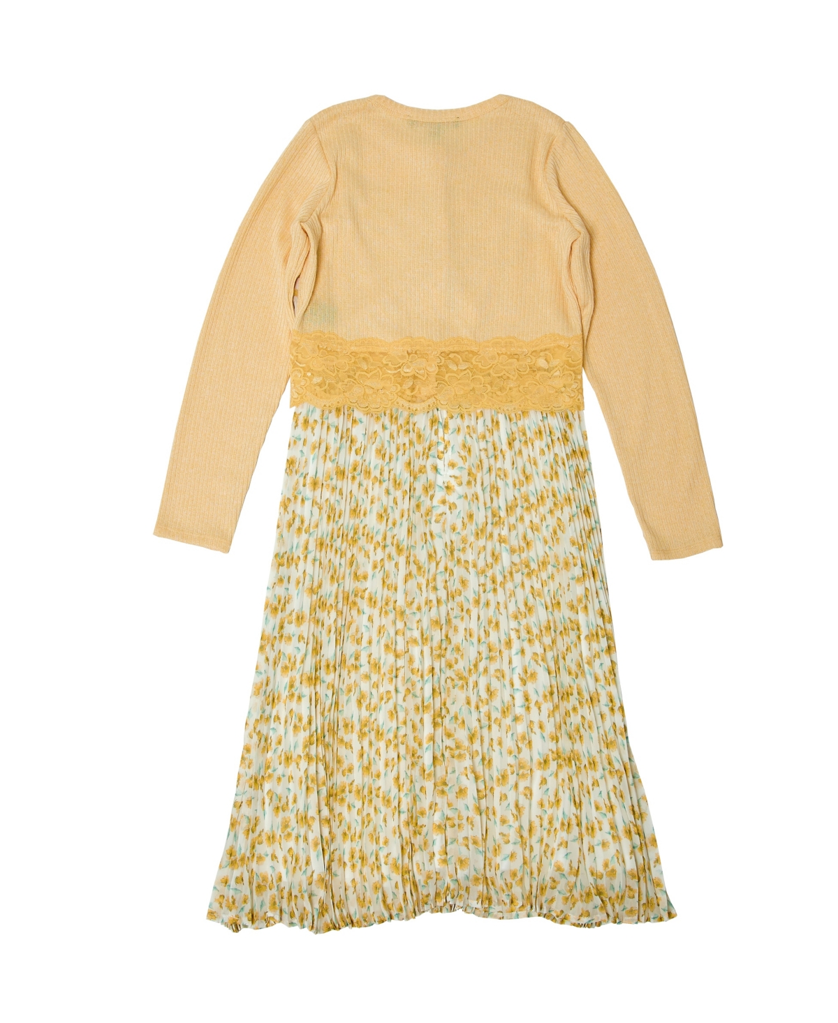 Shop Trixxi Big Girls Pleated Cardigan Midi Dress In Yellow