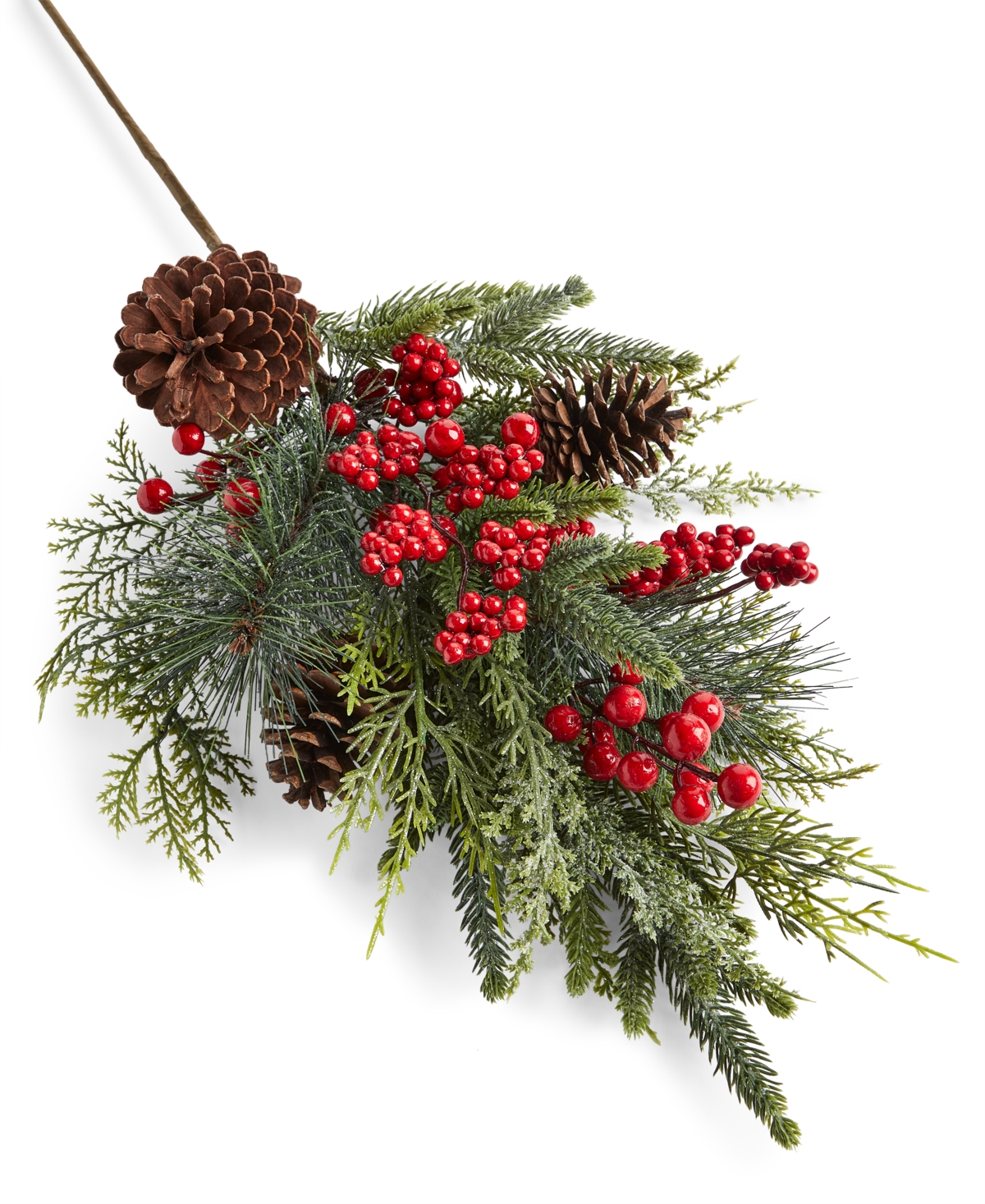 Holiday Lane Santa's Favorites Red Berries & Pinecone Pick Ornament, Exclusively at Macy's