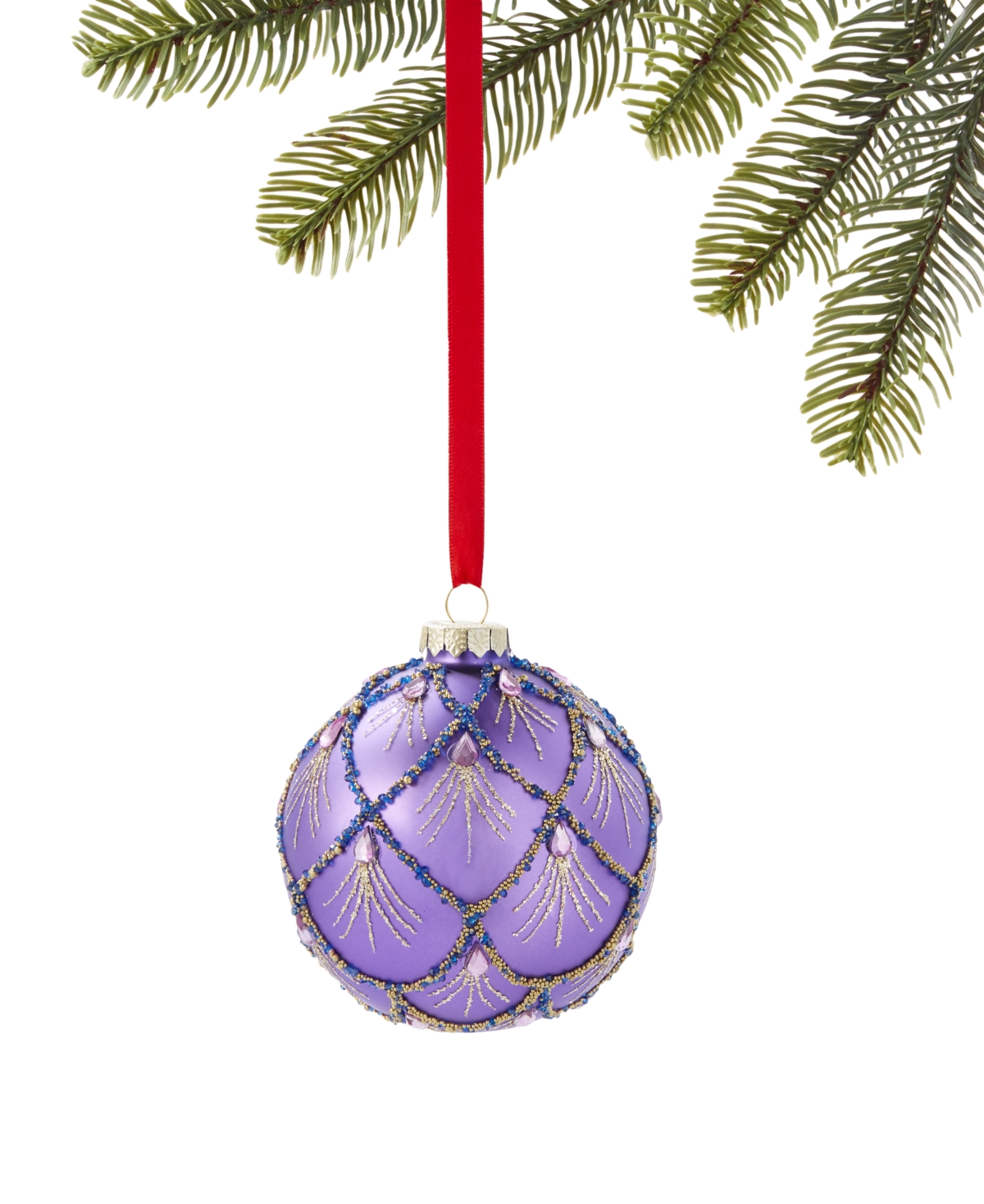Macy's Holiday Lane Jewel Tones Purple Glass Ball Ornament, Exclusively At  In No Color