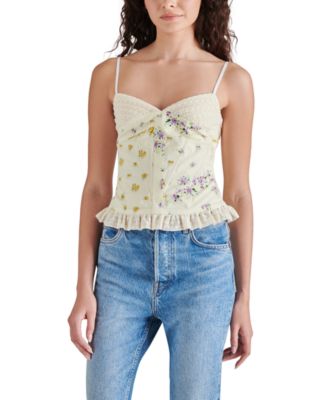 Steve Madden - Women's Blossom Sleeveless Ruffle-Trim Top