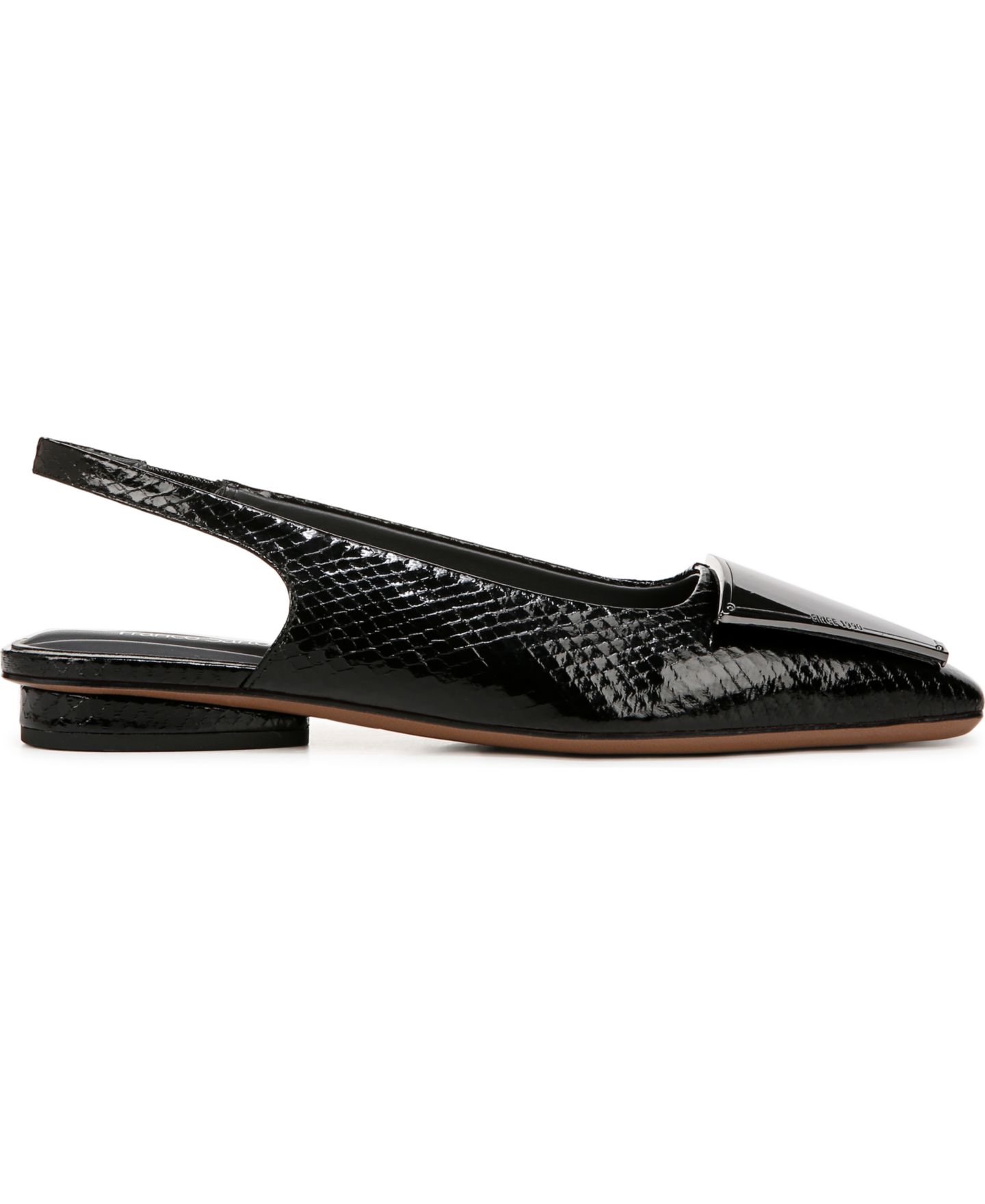 Женские балетки Franco Sarto Cassidy Slingback Flats, цвет: Чёрный змеиный с принтом искусственная кожа — фото 2