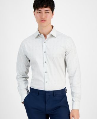 Alfani - Men's Slim-Fit Geo-Lines Dress Shirt