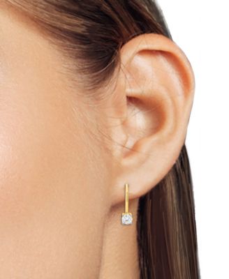 Lab Grown Diamond Leverback Earrings (1/2 ct. t.w.) in Sterling Silver or  14K Gold-Plated Sterling Silver