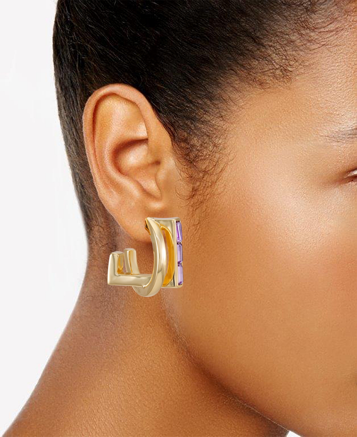 Shop Vince Camuto Gold-tone Square Hoop Earrings