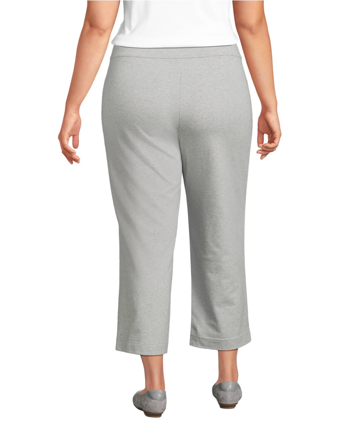 Lands' End Plus Size Starfish Mid Rise Pull On Crop Pants