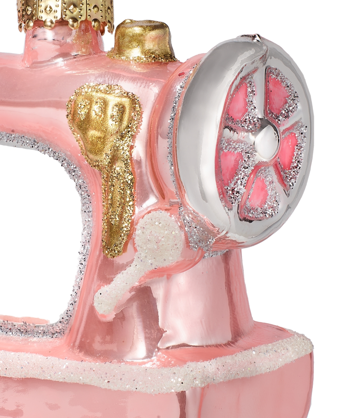 Holiday Lane All About You Pink Sewing Machine Glass Ornament, Exclusively at Macy's