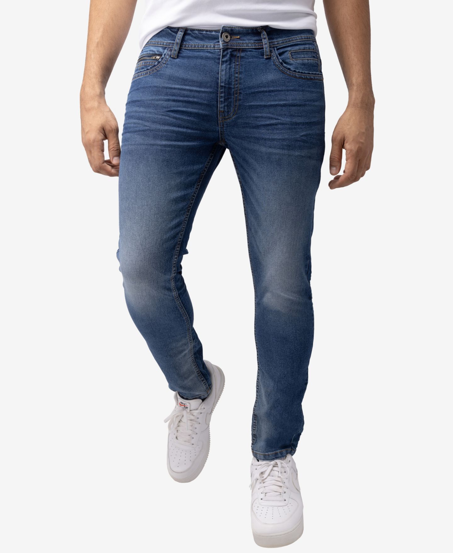 Мужские джинсы X-Ray Cultura Slim Fit, цвет: Средний синий — фото 3