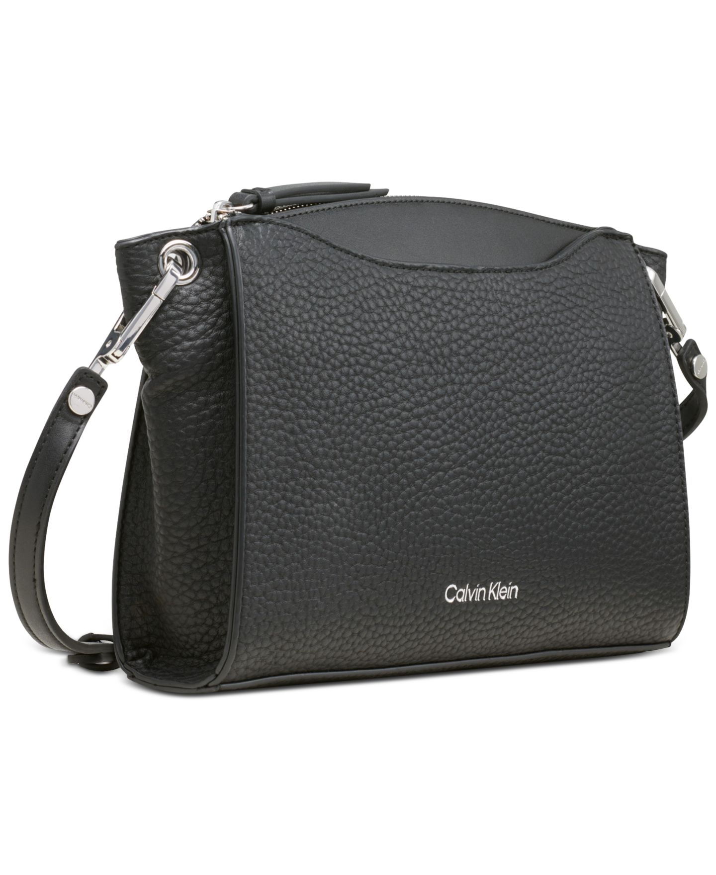 Женская сумка Calvin Klein Garnet Adjustable Top Zipper Crossbody, цвет: Чёрный серебряный — фото 2