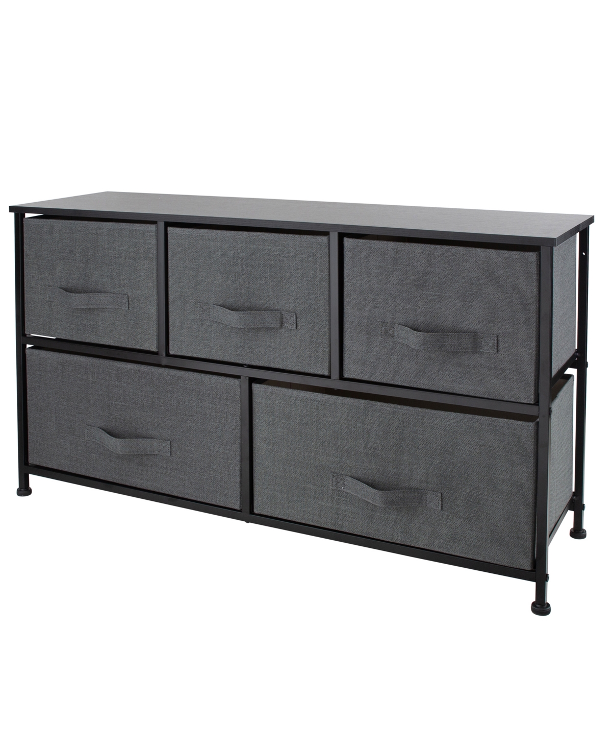 5 Drawer Storage Dresser in Grey - Grey