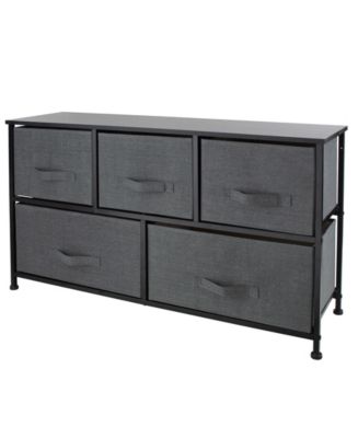 Simplify 5 Drawer Storage Dresser in Grey - Macy's