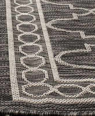 Courtyard CY8871 Black and Beige 5'3" x 7'7" Outdoor Area Rug