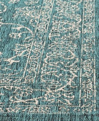 Courtyard CY8680 Turquoise 8' x 11' Sisal Weave Outdoor Area Rug