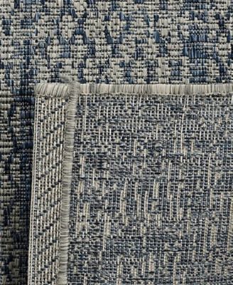 Courtyard CY8736 Light Gray and Blue 8' x 11' Sisal Weave Outdoor Area Rug