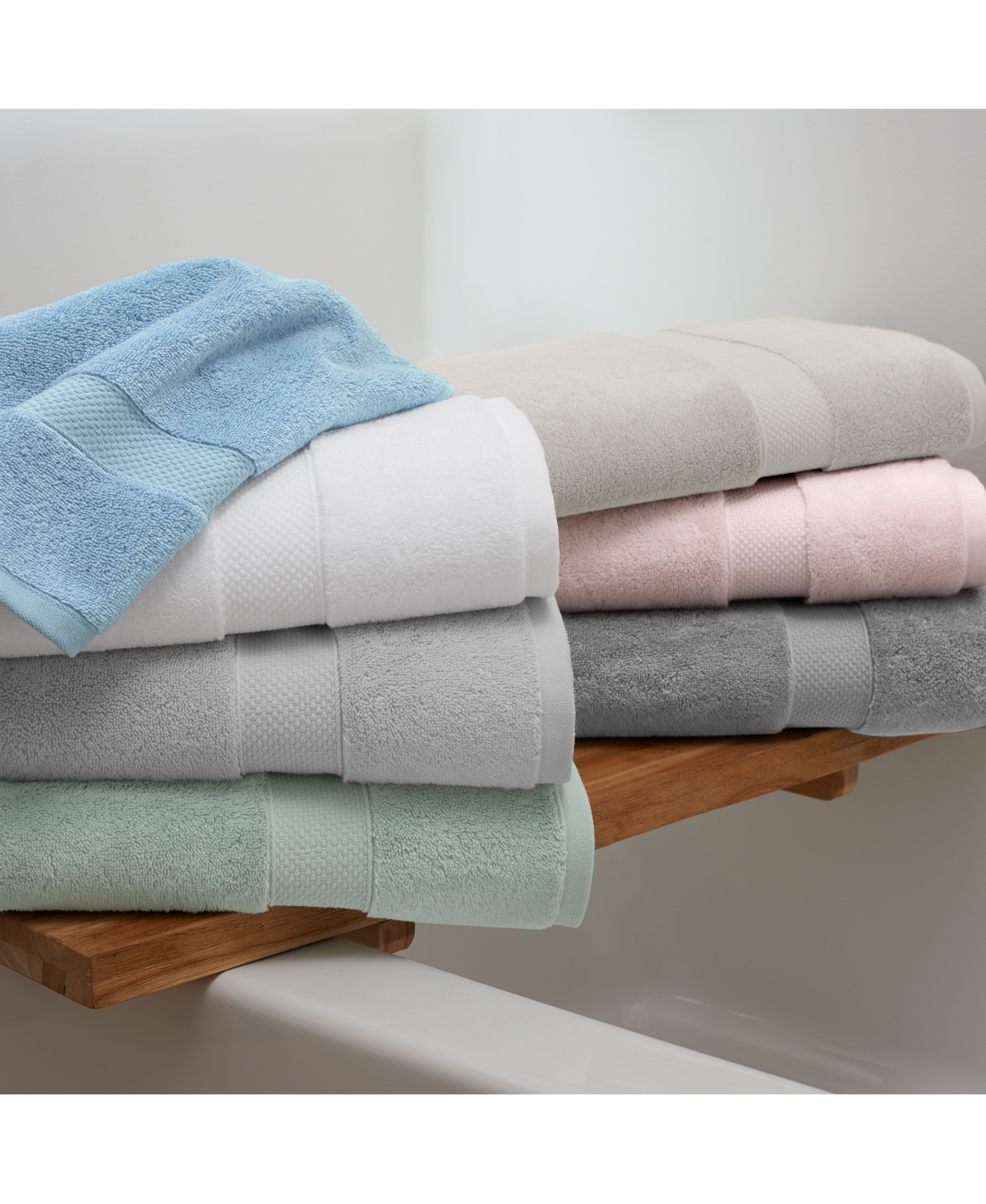 Aston and Arden Aston & Arden Egyptian Cotton Luxury Towels (Pack of 6), 600GSM, Seven Color Options, Jacquard Dobby Border, 16x30