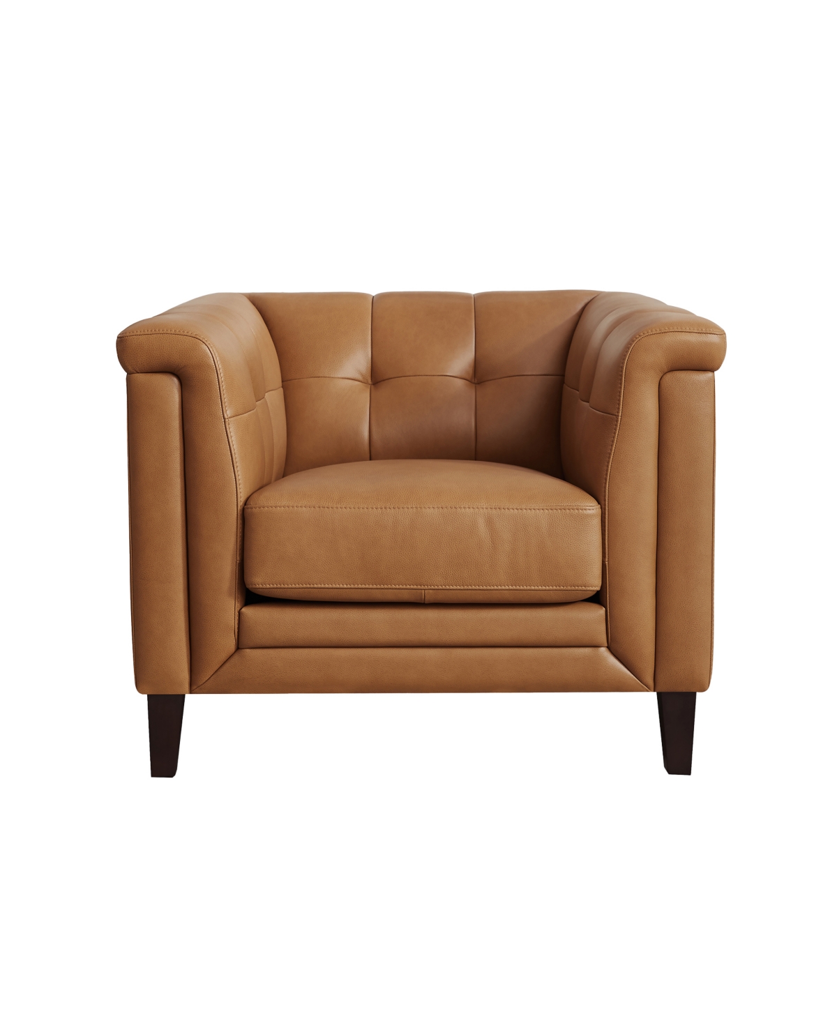 Hydeline Arvo 38" Top Grain Leather Chair In Cognac Brown